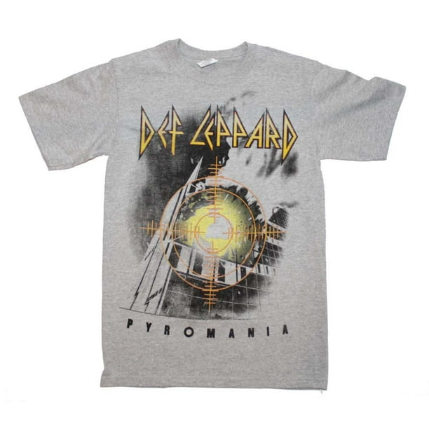 Def Leppard T-Shirt Gris Target Pyromania Heather