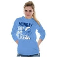 thumbnail image 3 of Sleepy Smurf Monday Got Me Like Funny Long Sleeve TShirt Men Women Brisco Brands X, 3 of 6