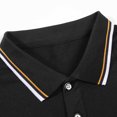 thumbnail image 4 of CaiJunJia George Polo Shirt,Mens Polo Shirts Short Sleeve Striped Cotton Dry Fit Rugby Collared Casual Golf Shirts for Men, 4 of 5