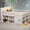 White, variant on Mirightone Full Size Loft Bed with Storage Shelves &Cabinet, Wood Low Loft Bed with LED Headboard & Ladder for Bedroom, Natural