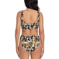 thumbnail image 3 of Kdxio Cute Dog Print Women's 2 Piece High Waisted Wrap Spaghetti Strap Summer Swimsuit Bikini Set-Small, 3 of 7