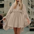 thumbnail image 5 of CIENVNSTG Wedding Guest Dresses For Women Turtleneck Camisole 2 Piece Chiffon Ruffle Mini Dress Set Flowy Layered Outfit Elegant Suit Multicolor L, 5 of 5