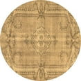 thumbnail image 1 of Ahgly Company Indoor Round Abstract Brown Contemporary Area Rugs, 4' Round, 1 of 4