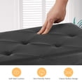 thumbnail image 5 of ACCVER 30" Storage Ottoman Bench - Faux Leather Foldable Ottoman Upholstered Entryway Bench, 400lbs Large End of Bed Bench with Storage Chest for Bedroom, Living Room, Black, 5 of 7