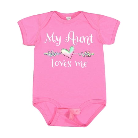 

Inktastic My Aunt Loves Me- Heart Gift Baby Boy or Baby Girl Bodysuit