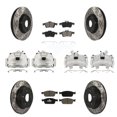 thumbnail image 1 of Transit Auto Front Rear Disc Brake Coated Caliper Drilled Slotted Rotors and Ceramic Pads Kit (10Pc) for Car Ford Escape KCD-100391C, 1 of 11