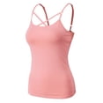 thumbnail image 2 of H2H Womens Tank Tops Sleeveless V-Neck Camisole No Built in Bra Sexy Criss Cross Padded Cami Vest PINK US S/Asia S (CWTTK097), 2 of 6