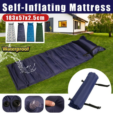 Black Friday Big Clearance 4 Colors Polyester Self-Inflating Air Mat Mattress inflatablebed Pad Pillow Waterproof Hiking Sleeping Bed Outdoor