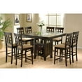 thumbnail image 3 of BOWERY HILL Counter Height Square Dining Table with Wine Storage Base and Integrated Lazy Susan in Cappuccino, 3 of 5