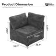 thumbnail image 3 of Vcatnet Corner Chair for Modular Sectional Sofa Couch Corduroy L Shaped Oversized Modern Minimalist Couch with Deep Seat for Living Room, Gray, 3 of 7