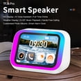 thumbnail image 6 of HUISZJ Smart Speaker, Voice Assistant Portable BT Speaker with RGB Lights, Speaker Alarm Clock for Bedroom Living Room (White), 6 of 10
