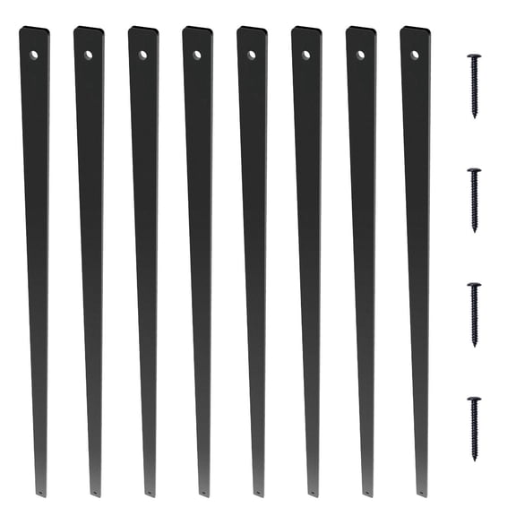 29.5 Inch x 1 Inch Flat Aluminum Staircase Metal Railing 51 Piece Armor Plate Deck Railing with Screws Satin Black Powder Coating for Porches