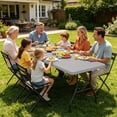 thumbnail image 5 of Rectangle Picnic Table Cloth Waterproof Elastic Fitted Tablecloths for 6 Foot Rectangle Tables, Washable Polyester Rectangular Patio Table Cover - Camping Indoor Outdoor Use, 5 of 7