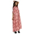 thumbnail image 2 of Moomaya Women Long Maxi Cover Up Printed Kimono Sleeve Night Dress Maxi Kaftan Gown Sleepwear, 2 of 7