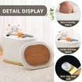 thumbnail image 4 of Mxfurhawa Modern Storage Ottoman – Upholstered Footstool with Metal Base, Multi-Functional Vanity Stool & Side Table for Living Room & Bedroom (White), 4 of 6