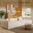 thumbnail image 5 of Daluvenix Modern Curved Sofa 126'' Oversized Boneless Cloud Sectional Couch with Deep Seat for Living Room No Assembly Required Beige Chenille Fabric, 5 of 11