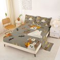 thumbnail image 2 of Feelyou Cute Ghost Bat Queen Sheets, Boho Autumn Floral Queen Sheet Sets, Gray Brown, 4pcs, 1 Flat Sheet, 1 Fitted Sheet and 2 Pillowcases, 2 of 5