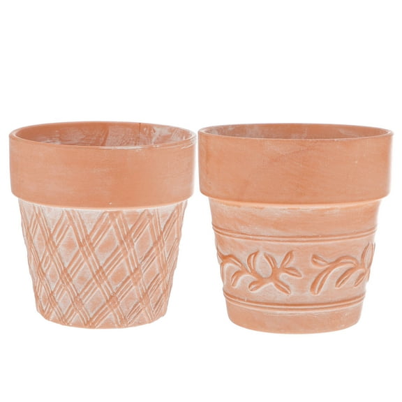 Raindrops Red Terracotta Plant Container Perfect for Home and Office 2Pcs