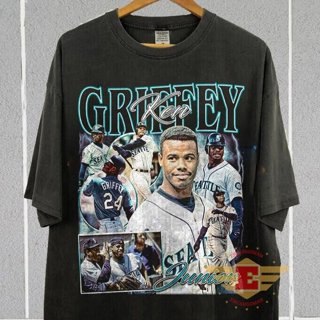 500 LEVEL Ken Griffey Jr. T-Shirt - Seattle Mariners Derby Cartoon Graphic Tee, Soft Cotton, Officially Licensed