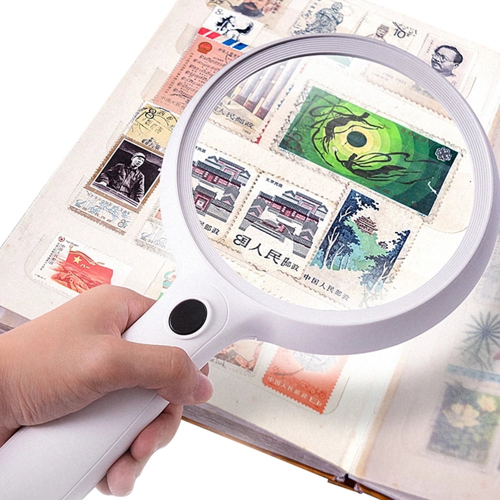 10X 20X Desktop Magnifying Glass Very Suitable for The Elderly Reading Newspapers with LED Lights 130mm High-Definition Optical Lenses 