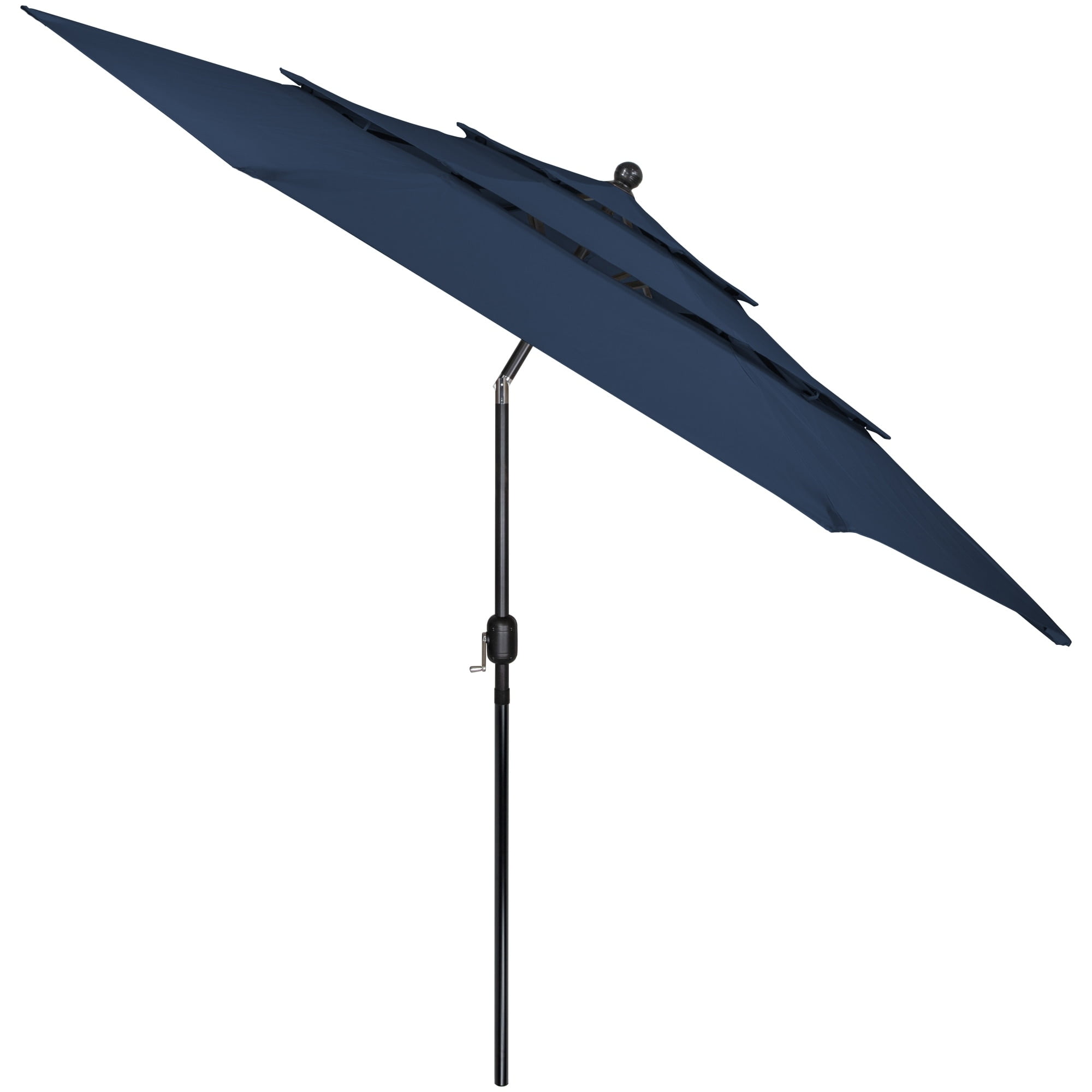 Northlight 9.75ft Outdoor Patio Market Umbrella with Hand Crank and Tilt Navy Blue