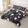thumbnail image 3 of Manfei Boo Ghost Print Quilt Full,Happy Halloween Full Bedspread Sets,3pcs,1 Coverlet and 2 Pillowcases, 3 of 7