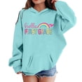 thumbnail image 3 of Tiijoy Girl's Back To School Hoodie Rainbow Letter Print Hooded Sweatshirt, Sizes 6-7, 3 of 3