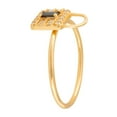 thumbnail image 3 of 18K Gold Plated Sterling Silver Black CZ Lock Fashion Ring, 3 of 6