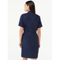 thumbnail image 3 of Free Assembly Women's Wrap Shirt Dress with Short Sleeves, 3 of 6