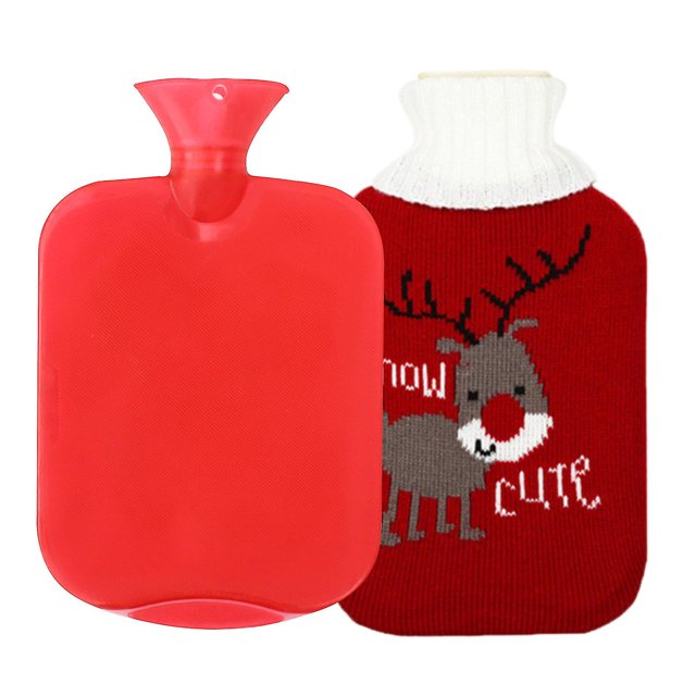 Botella de agua caliente con tapa 1l Botella de cama con forro polar suave Botella de cama JAMW Sencillez