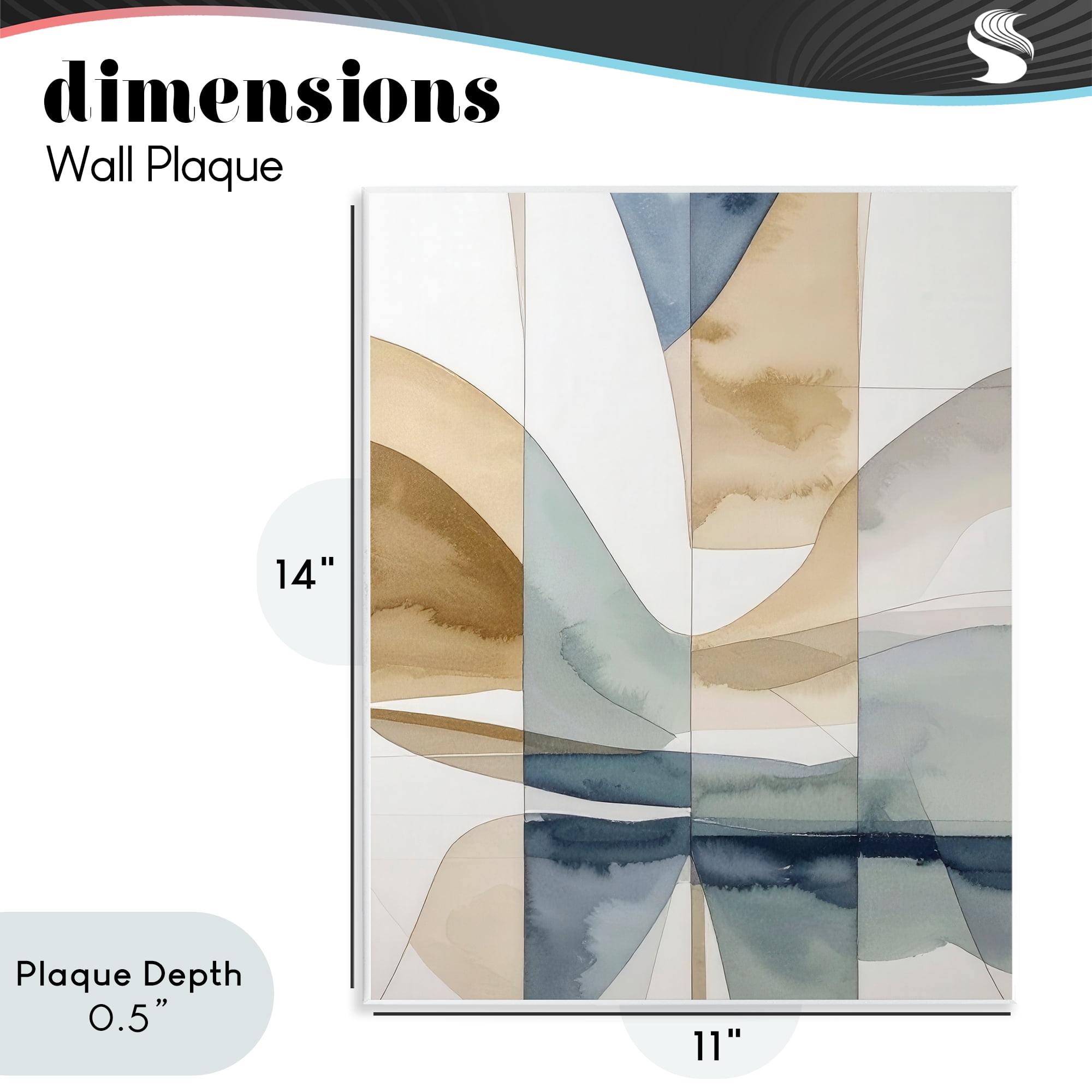 Stupell Industries Geographic Fluid Abstraction Wall Plaque Art, design by Alonza Saunders