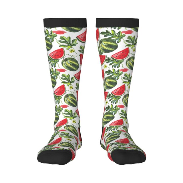 Fotbe Watermelons Calcetas Divertidas Estampadas para Hombre y Mujer, Calcetas de Algodón hasta la Rodilla para Caminar, Correr, Enfermería y Embarazo