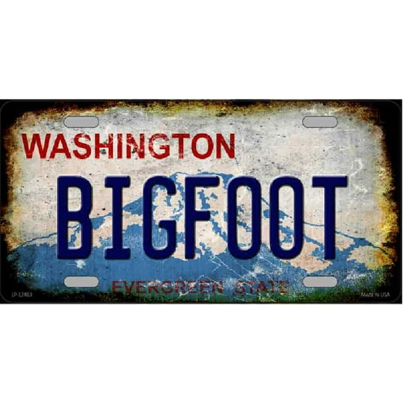 Bigfoot Washington State Novelty Metal License Plate LP-12483