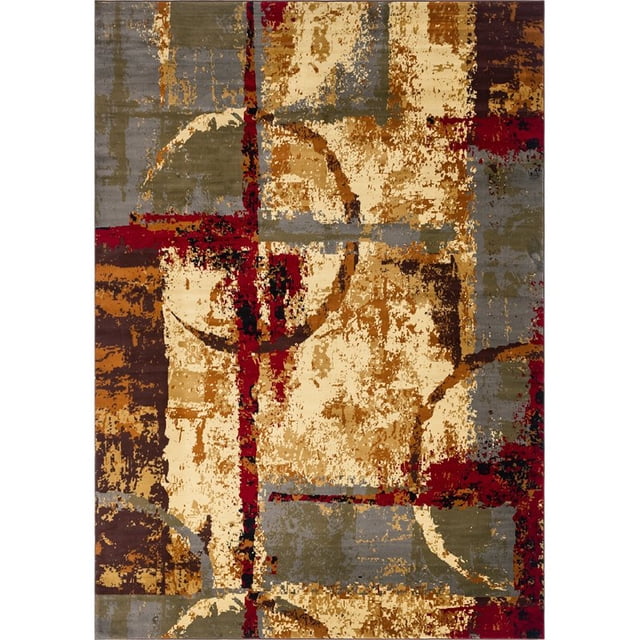 Unique Loom Barista Geometric Area Rug 10' x 14' Rectangular Multi/Beige