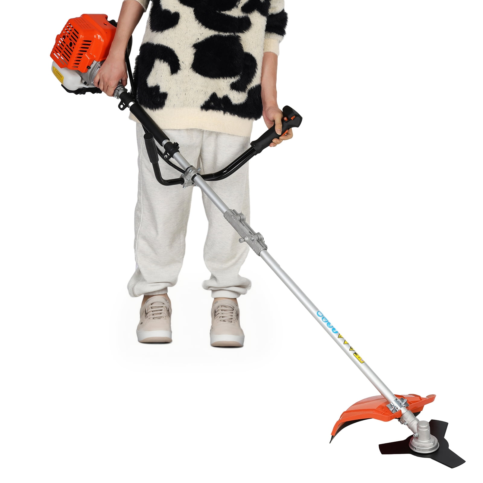 WETS  52cc 2-Stroke Gas Weed Eater, 2-in-1 Air-Cooled Gas Weed Wacker, 8500RPM Multifunctional String Trimmer/Brush Cutter for Gardening