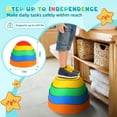 thumbnail image 6 of Beefunni 5Pcs Non-Slip Plastic Balance Stepping Stones for kids, Children's Coordination Skills Obstacle Courses Sensory Sand Toys for Toddlers,Indoor or Outdoor Play, 6 of 7