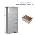 Gymax Wooden 6-Drawer Vertical Chest Dresser, Bedroom Storage Furniture ...