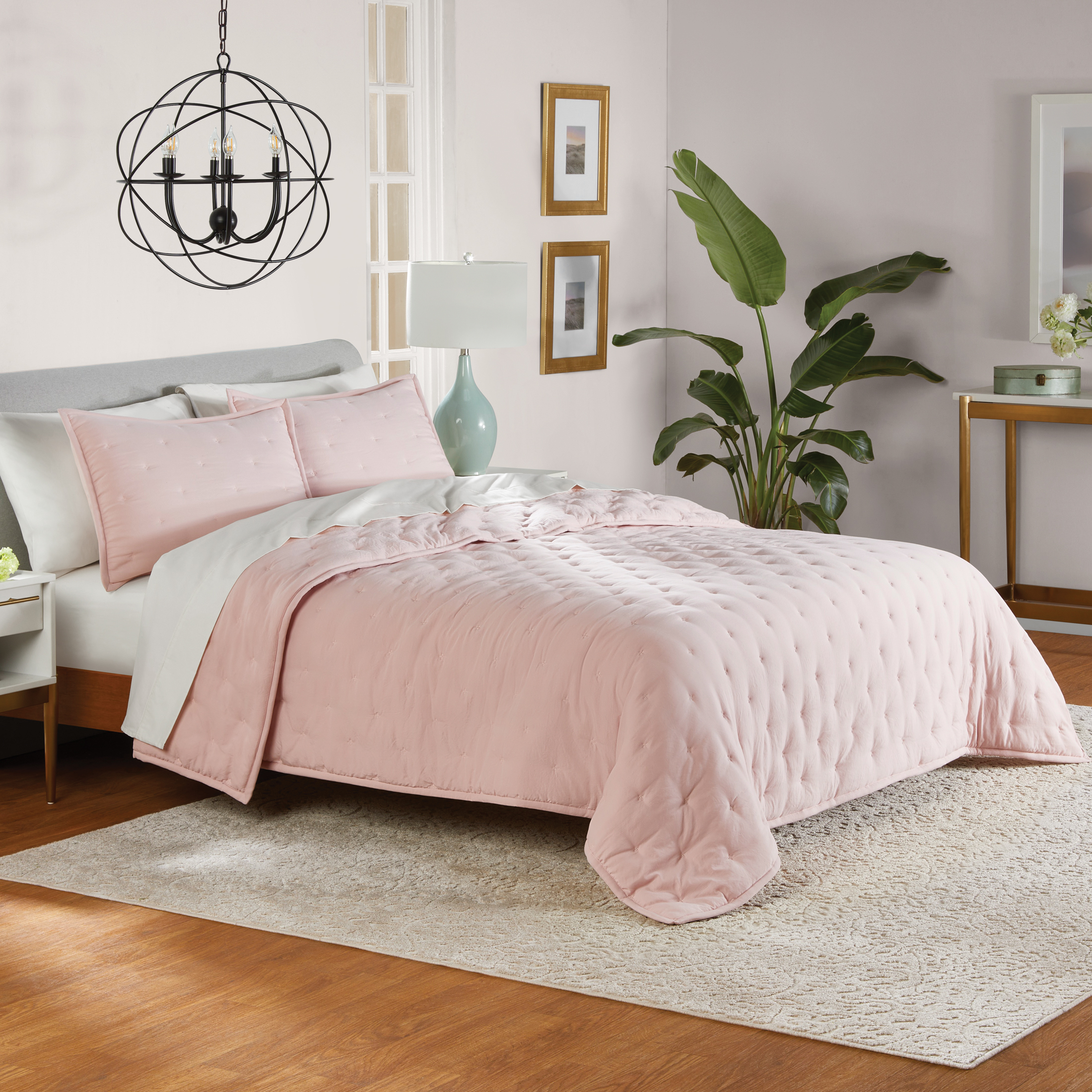 Mainstays Full/Queen 3-Piece Comforter Set, Pink photo 5