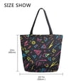 thumbnail image 5 of FORMRS Womens Canvas Tote Bag with Zipper Inner Pocket Shoulder Handbag, Black Neon Lightning, 5 of 7