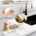 thumbnail image 6 of Kitchen Soap Dispenser Set - 17fl oz Glass Bottle, Stainless Steel Pump, Instant Dry Tray and Dish Brush for Bathroom, Office, Hotel, Modern Kitchen Decor & Accessories, Gold, 6 of 10