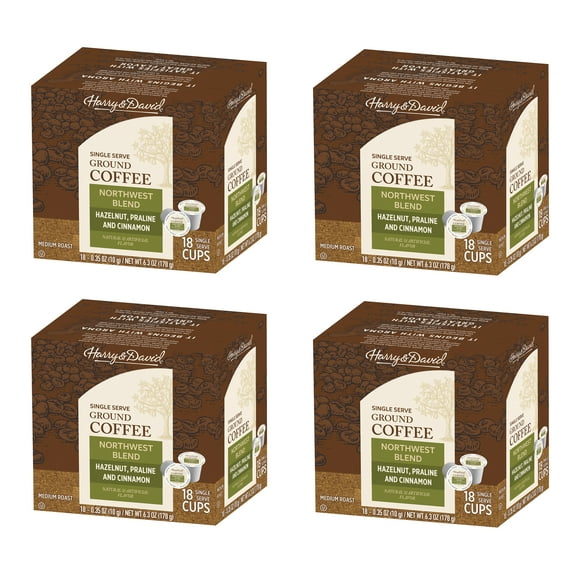 Harry & David Northwest Blend, Single Serve Coffee Pods, Medium Roast, 72 Count (Compatible with Keurig Brewers)