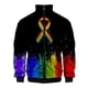 thumbnail image 3 of Chaqueta informal de manga larga con cremallera y cuello alto en 3D para hombre y mujer, con bandera del arcoíris, para lesbianas y gays, moda LGBT, 3 of 5
