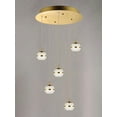 thumbnail image 4 of ET2 Lighting E24595-93NAB Swank LED 5-Light Pendant - Natural Aged Brass, 4 of 4