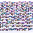 thumbnail image 1 of 20 unids/lote moda clásica raya hueca luminosa hombres mujeres acero inoxidable joyería anillos para fiesta regalo boda compromiso Tan Jianjun  unisex, 1 of 2