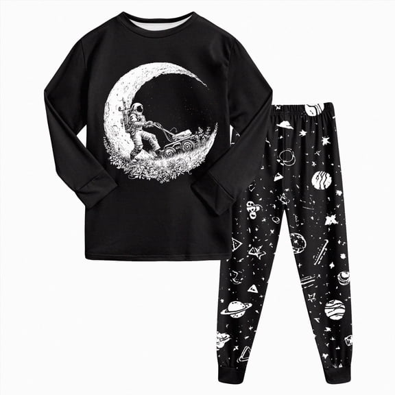 UAYOTSE Childrens 3D Print Pajama Set Toddler 6 12 18 24 Months 2T 3T 4T 5T fit Pjs Soft Breathable Long Sleeve Casual Home Clothes Size 8-9 Years
