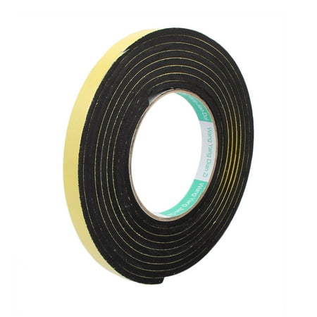 3 Meter 12mm x 4mm Single-side Adhesive Shockproof Sponge Tape Yellow Black