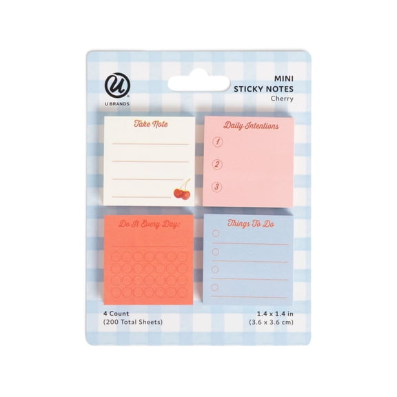 U Brands Sticky Notes Set, Assorted Colors, 4.69" x 0.28" x 3.54"
