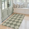 thumbnail image 3 of Lahome Decor 3'x5' Modern Washable Area Rugs for Living Room, 3x5ft Non-Slip Rugs for Bedroom, Farmhouse Checkered Rug, Moroccan Neutral Soft Low Pile Carpet for Office Dining Room Playroom,Green, 3 of 10