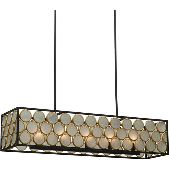 Corsa 41 Inch Island Black and Gold Light Fixture