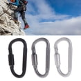 thumbnail image 2 of Twist Lock Carabiner Clips, Auto Locking Heavy Duty D Ring Carabiners Clip for Climbing Rappelling, D Shaped Carabiner, 2 of 13